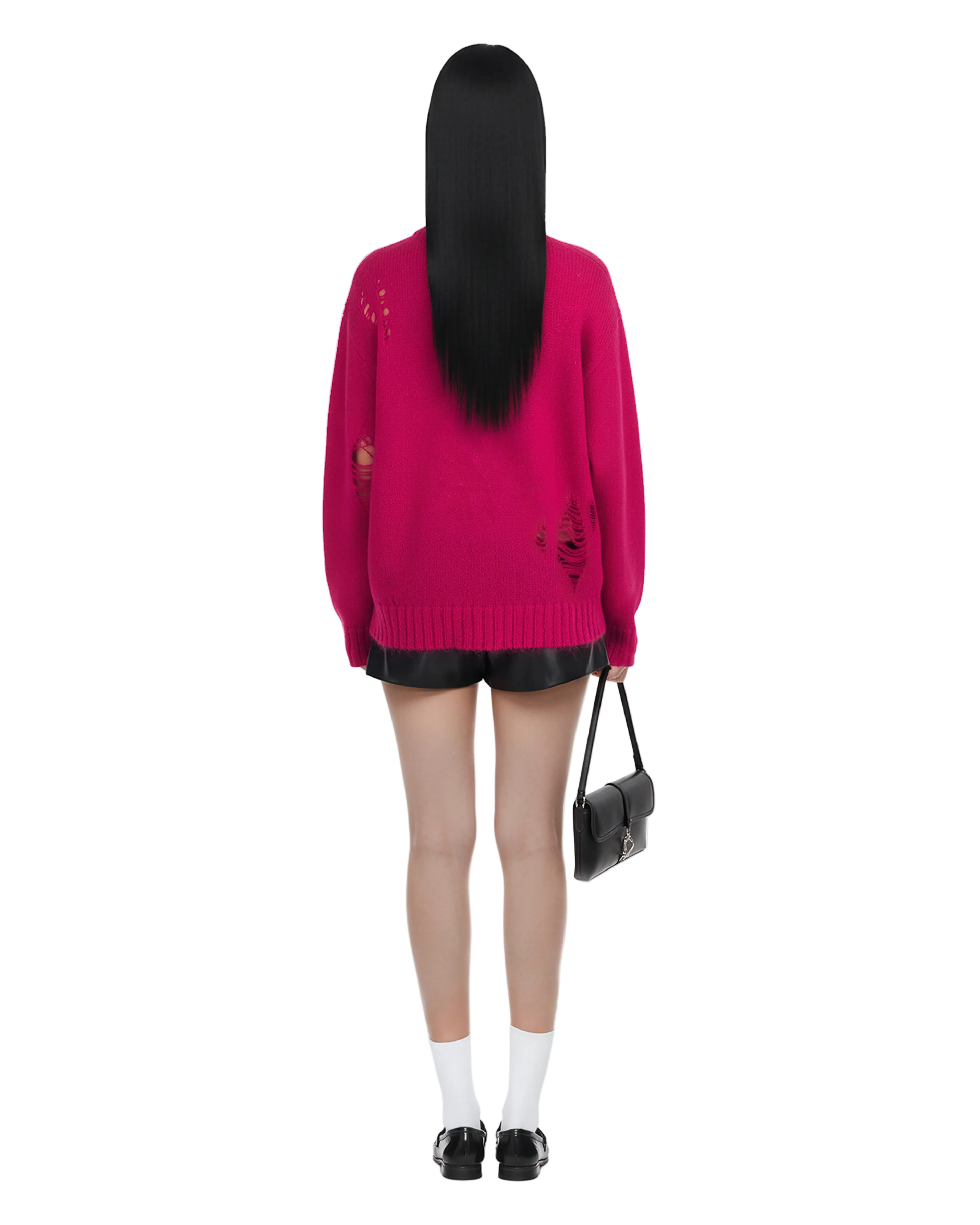 Andersson Bell Kid Mohair Crew-Neck Sweater (Pink)