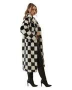 Molliolli Penny Checkered Long Coat (Black & White)