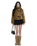 Molliolli Roy Toggle Faux Fur Jacket (Tobacco Brown)