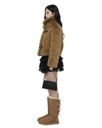 Molliolli Roy Toggle Faux Fur Jacket (Tobacco Brown)