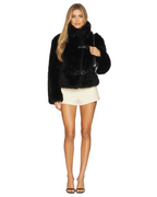 Molliolli Roy Toggle Faux Fur Jacket (Black)