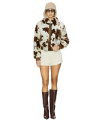 Molliolli GÉGÉ Aviator Short Faux Fur Jumper (Vanilla+Brown)