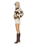 Molliolli GÉGÉ Aviator Short Faux Fur Jumper (Vanilla+Brown)