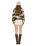 Molliolli GÉGÉ Aviator Short Faux Fur Jumper (Vanilla+Brown)
