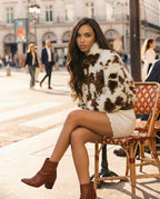 Molliolli GÉGÉ Aviator Short Faux Fur Jumper (Vanilla+Brown)