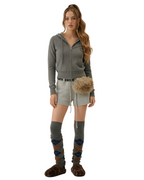 Molliolli YONI Cashmere 100% Zip-Up Hoodie (Thunder)