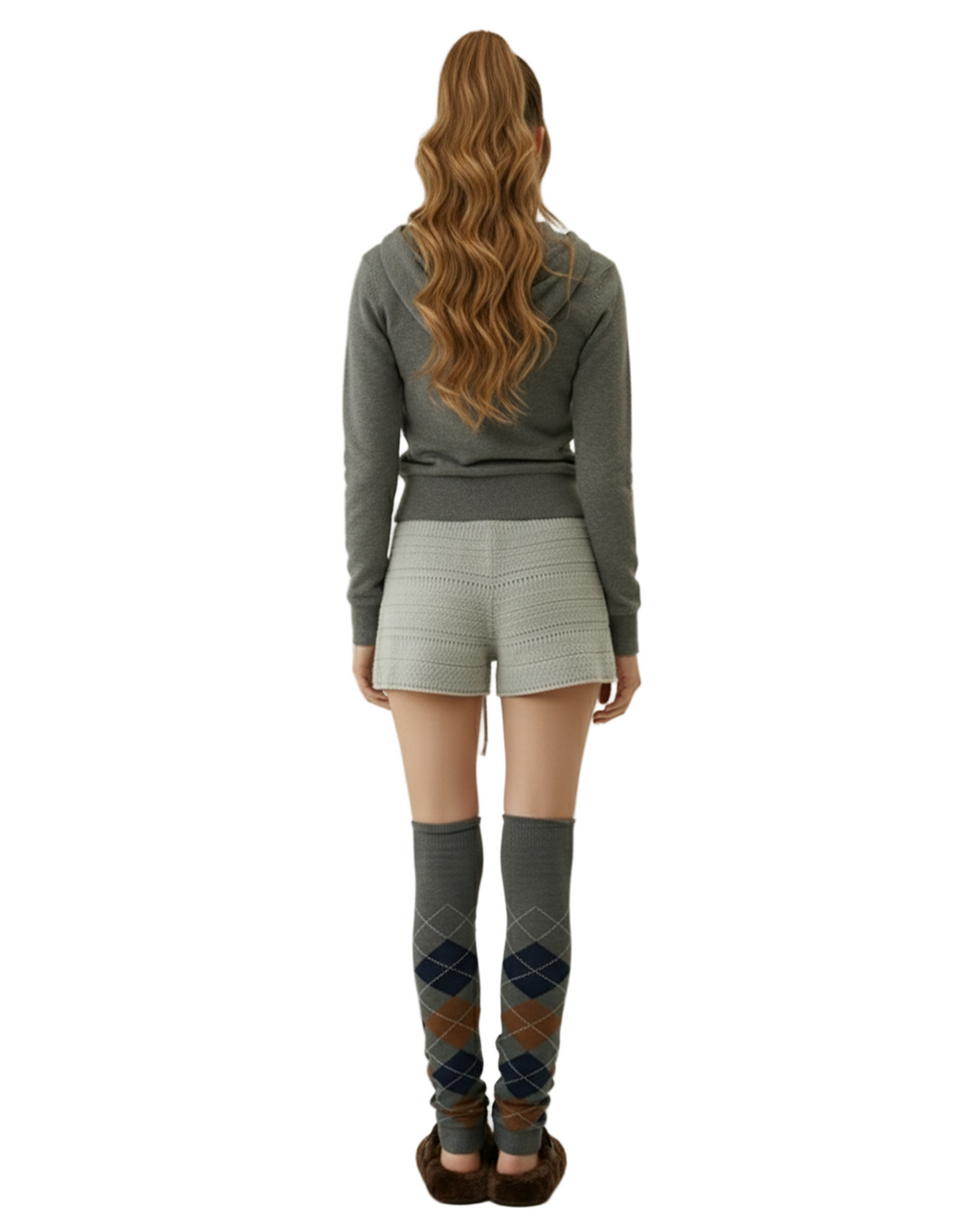 Molliolli YONI Cashmere 100% Zip-Up Hoodie (Thunder)