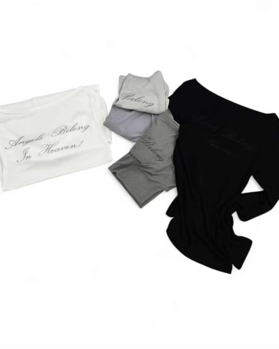 In Heaven Boat Neck Off Shoulder Sheer T-Shirt