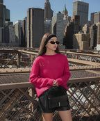 Andersson Bell Kid Mohair Crew-Neck Sweater (Pink)